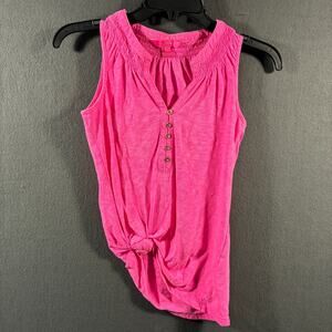 lily pulitzer women tank top xxs pink coastal cowgirl beach vacation tropical